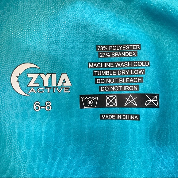 Zyia Leggings Womens 6-8 Light N Tight Ombre Metallic Teal Venom Snake Blue - Picture 11 of 14